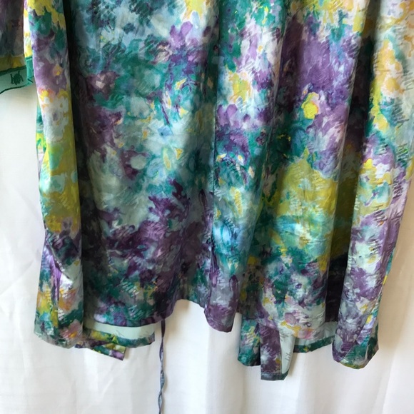 Yitty Sattin Pretty Mini Robe in Deep Sea Watercolor Size 2x - Picture 11 of 13
